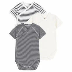 Petit Bateau Lot 3 Bodies Naissance Rayés || Pyjamas Et Bodies|Premières Tenues