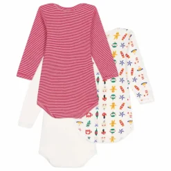 Hot Petit Bateau Lot 3 Bodies Noël | Rouge