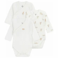 Petit Bateau Lot 3 Bodies Oursons Coton Bio || Bodies, Combinaisons|Pyjamas Et Bodies
