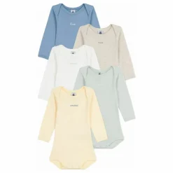 Hot Petit Bateau Lot 5 Bodies Semainier Coton Bio | Jaune