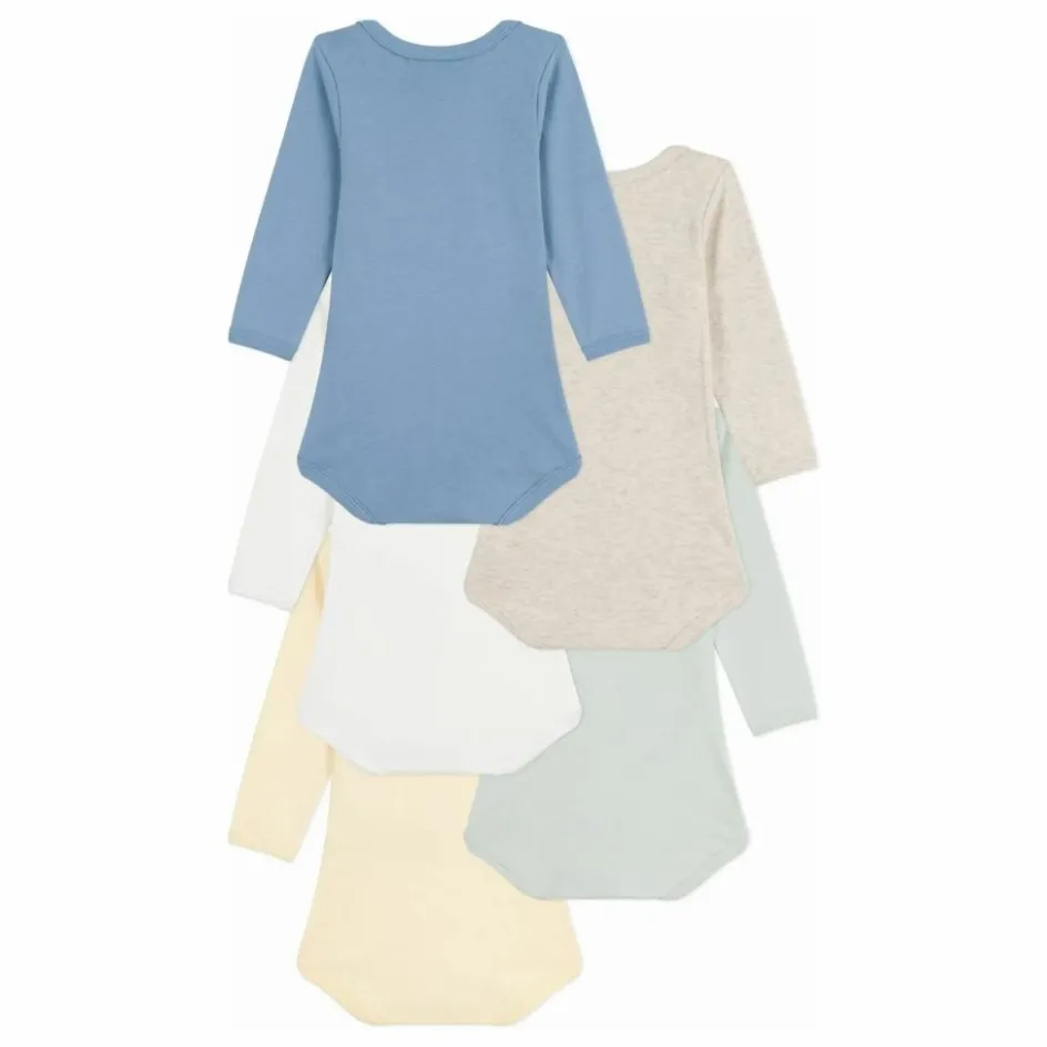 Hot Petit Bateau Lot 5 Bodies Semainier Coton Bio | Jaune