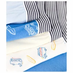Petit Bateau Lot 5 Boxers Blueboard Coton Bio | Bleu