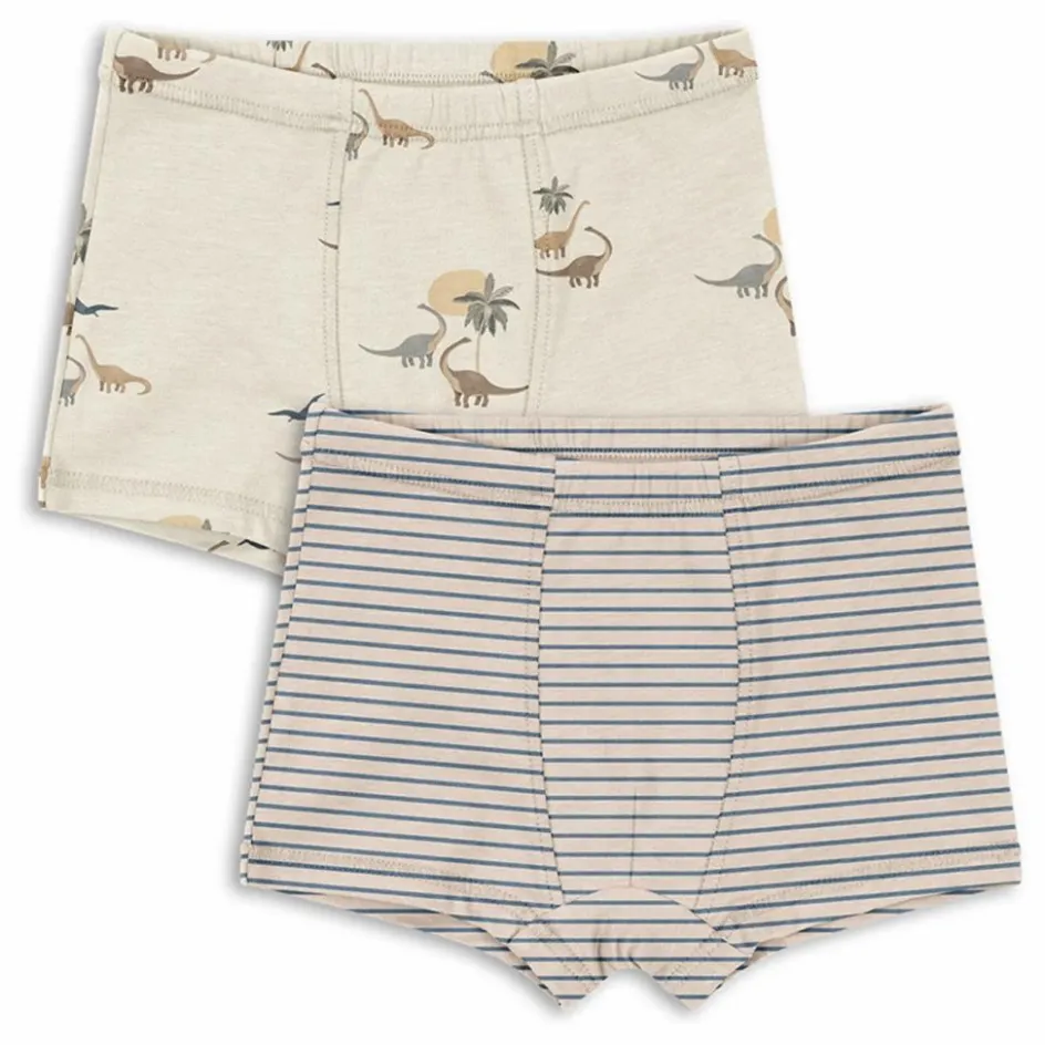 Konges Sløjd Lot 2 Boxers Dinosaures Coton Bio ||Enfant Nuit, Sous-Vêtements