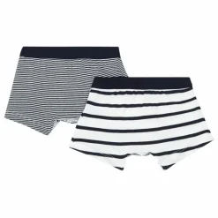 Petit Bateau Lot 2 Boxers Marinière Coton Bio ||Enfant Nuit, Sous-Vêtements|Nuit, Sous-Vêtements