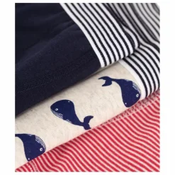 Hot Petit Bateau Lot 3 Boxers Mobidic Coton Bio | Bleu marine