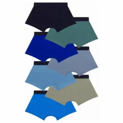 Petit Bateau Lot 7 Boxers Unis Coton Bio | Bleu