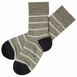 New FUB Lot 2 Chaussettes Rayure Fine Laine | Noisette