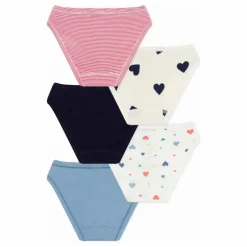 Enfant Petit Bateau Nuit, Sous-Vêtements|Nuit, Sous-Vêtements*Lot 5 Culottes Cœurs Coton Bio |