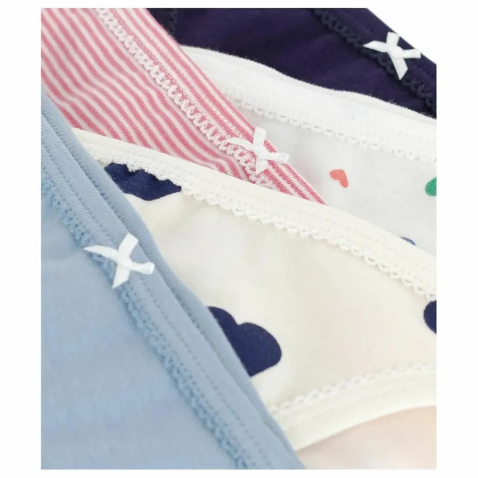 Enfant Petit Bateau Nuit, Sous-Vêtements|Nuit, Sous-Vêtements*Lot 5 Culottes Cœurs Coton Bio |