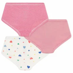 Best Petit Bateau Lot 3 Culottes Cœurs Coton Bio | Rose