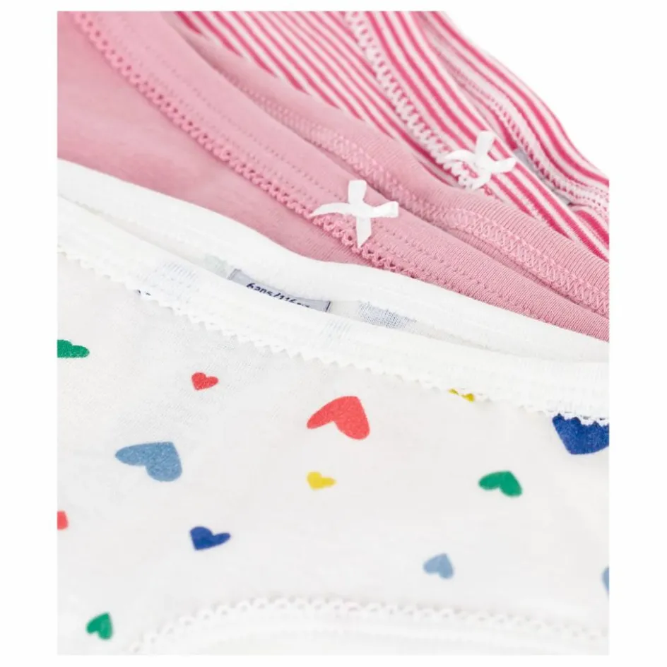 Best Petit Bateau Lot 3 Culottes Cœurs Coton Bio | Rose