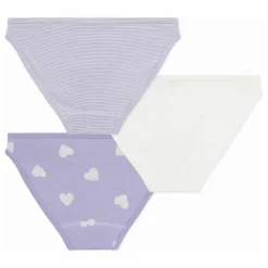 Femme Petit Bateau Lingerie, Chaussettes*Lot 3 Culottes Cœurs Coton Bio |
