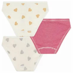 Enfant Petit Bateau Nuit, Sous-Vêtements*Lot 3 Culottes Cœurs Pailletés |