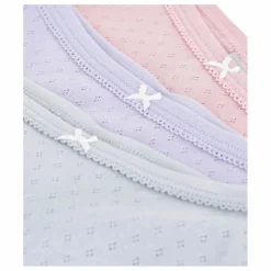 Hot Petit Bateau Lot 3 Culottes Pointelle Unies Coton Bio | Rose