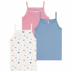 Hot Lot 3 Débardeurs Cœurs Coton Bio | Enfant Blouses, T-Shirts