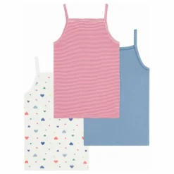 Hot Lot 3 Débardeurs Cœurs Coton Bio | Enfant Blouses, T-Shirts