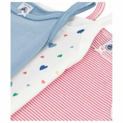 Hot Lot 3 Débardeurs Cœurs Coton Bio | Enfant Blouses, T-Shirts