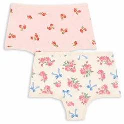 Clearance Konges Sløjd Lot 2 Hipsters Fleuris Coton Bio | Rose pâle