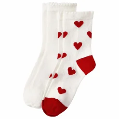 New Petit Bateau Lot 2 Paires de Chaussettes Cœur | Rouge