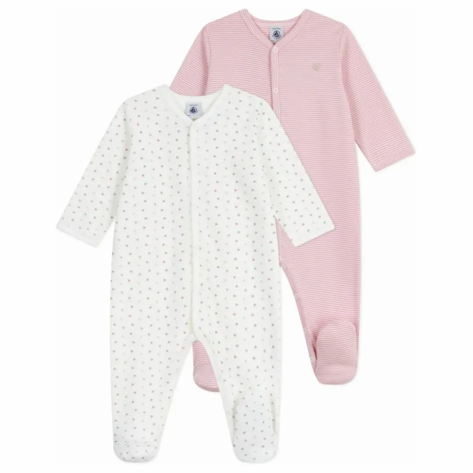 Petit Bateau Lot 2 Pyjamas Cœurs Coton Bio || Pyjamas, Sous-Vêtements|Pyjamas Et Bodies