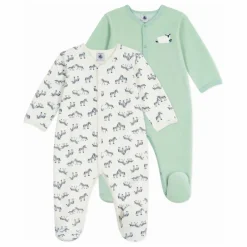 Petit Bateau Pyjamas, Sous-Vêtements|Pyjamas, Sous-Vêtements*Lot 2 Pyjamas Zèbres Coton Bio |