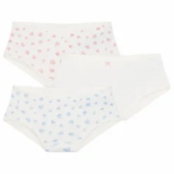 Enfant Petit Bateau Nuit, Sous-Vêtements*Lot 3 Shorties Cœurs Coton Bio |
