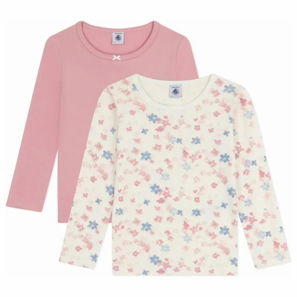 Enfant Petit Bateau Blouses, T-Shirts*Lot 2 T-shirts Fleuris Coton Bio |