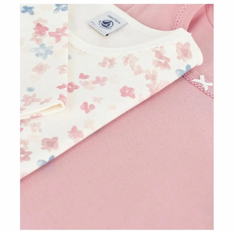 Enfant Petit Bateau Blouses, T-Shirts*Lot 2 T-shirts Fleuris Coton Bio |