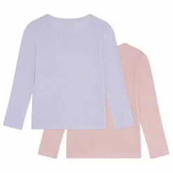 Petit Bateau Lot 2 T-shirts Pointelle Coton Bio ||Enfant Blouses, T-Shirts