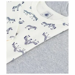 Hot Petit Bateau Lot 2 T-shirts Zèbres | Ecru