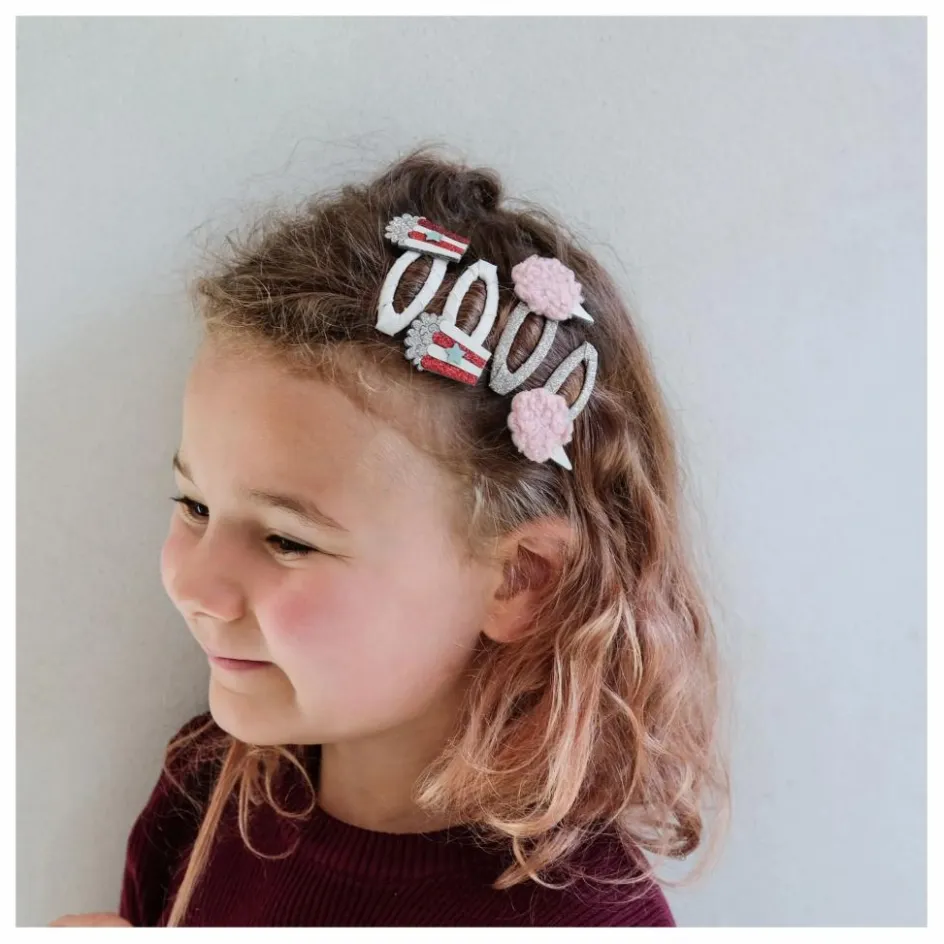 Hot Lot de 4 Barrettes Popcorn | Enfant Accessoires De Mode