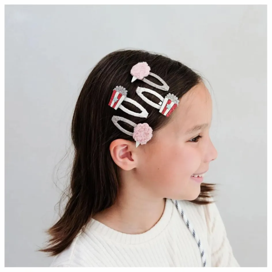 Hot Lot de 4 Barrettes Popcorn | Enfant Accessoires De Mode