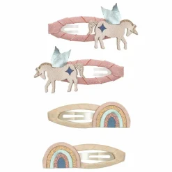 New Lot de 4 Barrettes Unicorn | Enfant Accessoires De Mode