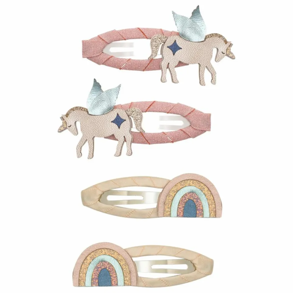 New Lot de 4 Barrettes Unicorn | Enfant Accessoires De Mode