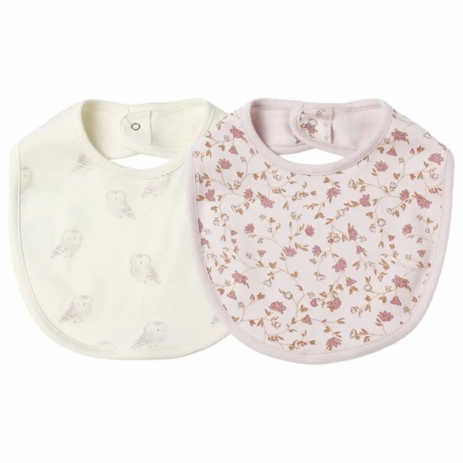 Clearance Lot de 2 Bavoirs Snap Coton Bio | Lilas Bavoirs|Bavoirs, Langes