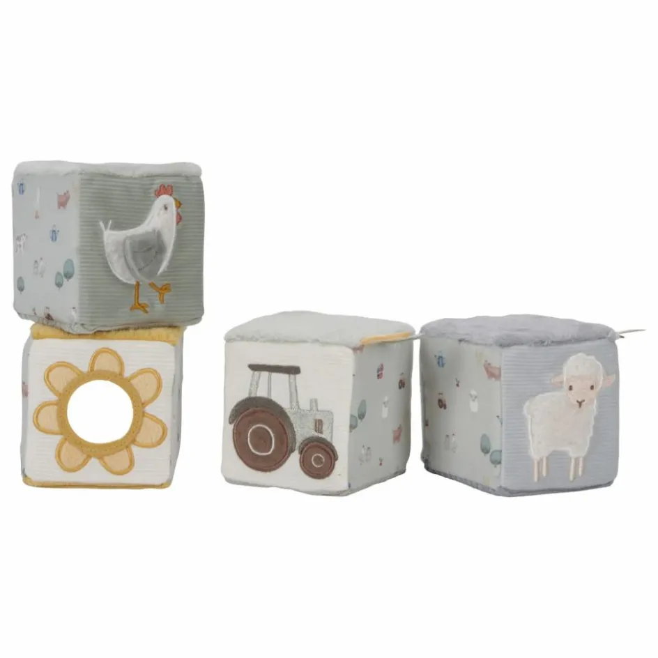 Little Dutch Jouets D'Éveil|Jouets D'Éveil*Lot de 4 cubes doux - Little Farm