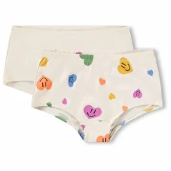 Discount Lot de 2 Culottes Jemma Cœurs Coton Bio | Enfant Nuit, Sous-Vêtements|Nuit, Sous-Vêtements
