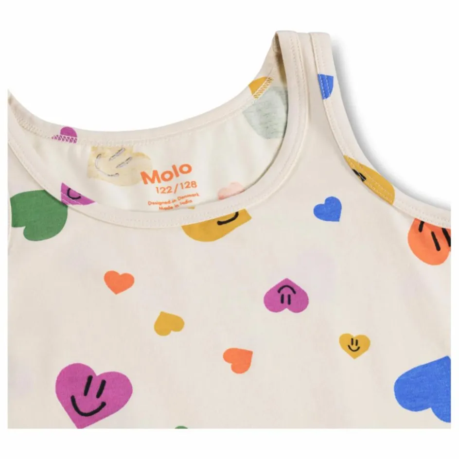 Sale Molo Lot de 2 Débardeurs Jeanie Cœurs Coton Bio | Ecru