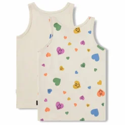 Sale Molo Lot de 2 Débardeurs Jeanie Cœurs Coton Bio | Ecru