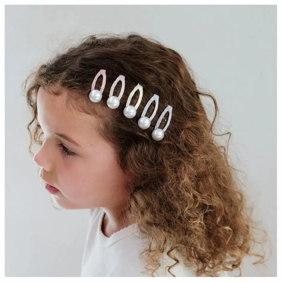 New Mimi & Lula Lot de 5 Mini Barrettes Perle | Rose