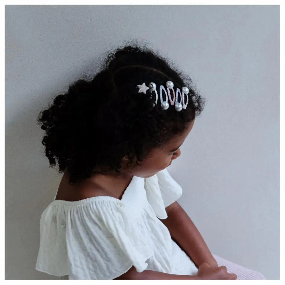 New Mimi & Lula Lot de 5 Mini Barrettes Perle | Rose