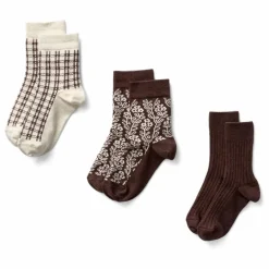 Hot Soor Ploom Lot de 3 Paires de Chaussettes Fleuries | Prune