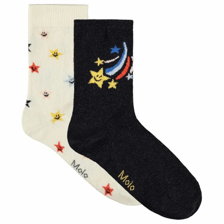 Discount Molo Lot de 2 Paires de Chaussettes Nomi Etoiles | Noir