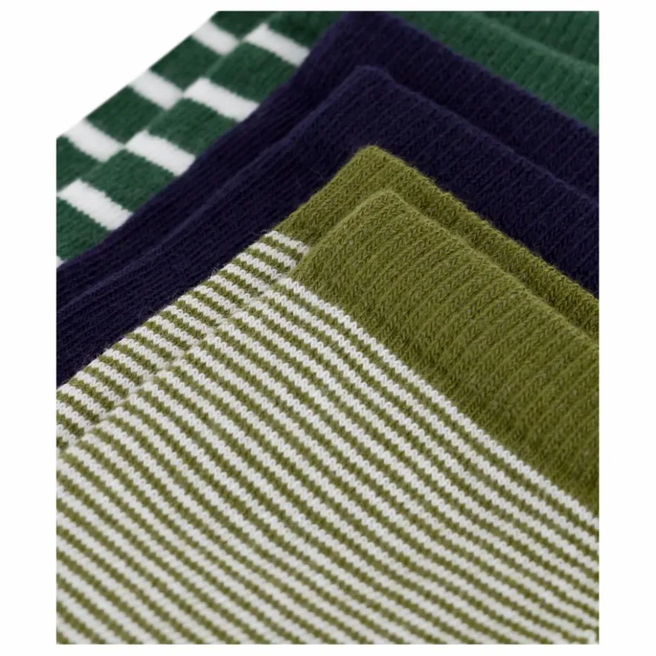 Sale Petit Bateau Lot de 3 Paires de Chaussettes Rayées | Vert