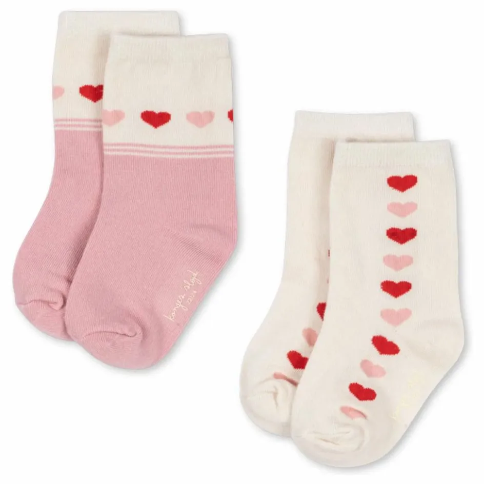 Hot Lot de 2 Paires de Chaussettes Jacquard Cœurs | Enfant Nuit, Sous-Vêtements|Pyjamas, Sous-Vêtements