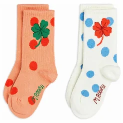 Online Mini Rodini Lot de 2 Paires de Chaussettes Clover Coton Bio | Rose