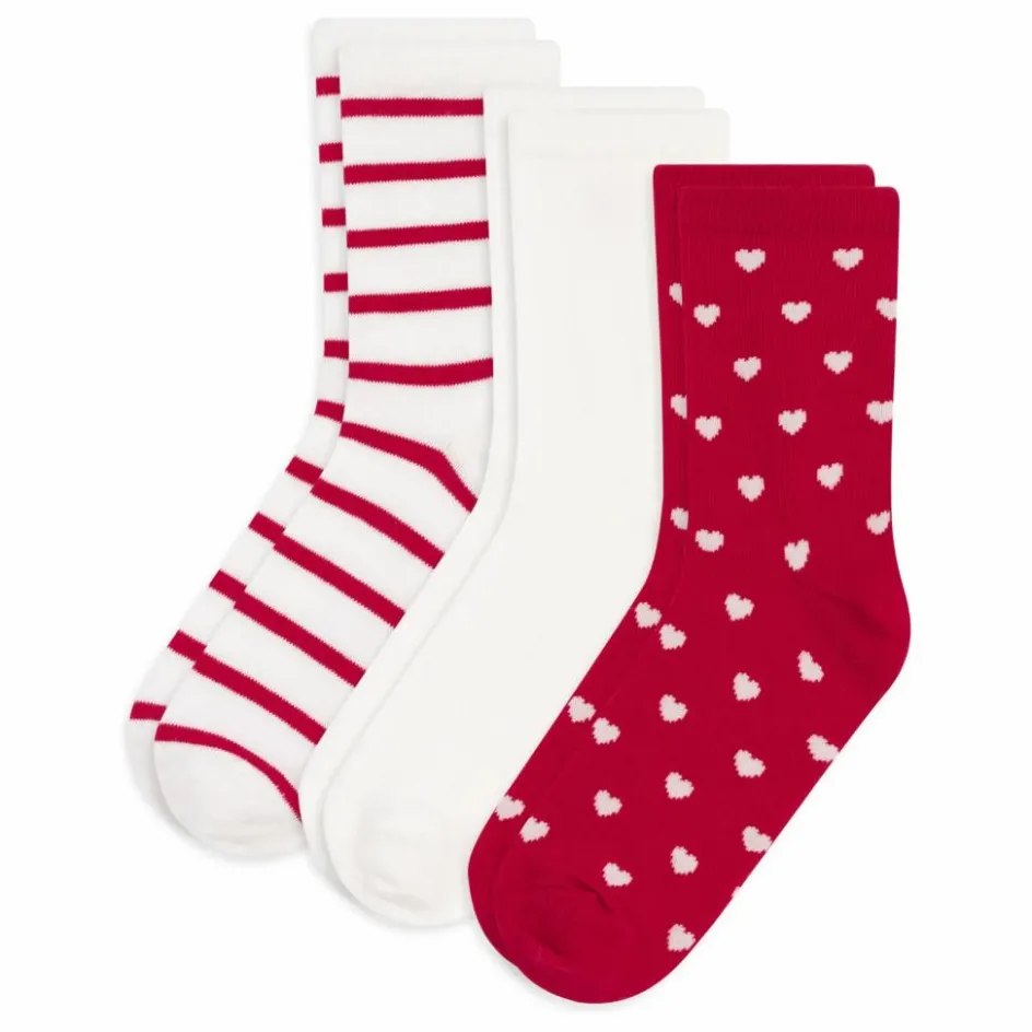 Best Petit Bateau Lot de 3 Paires de Chaussettes Cœurs | Blanc