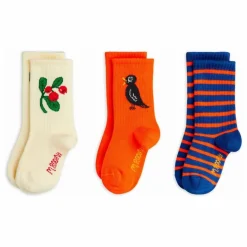 Mini Rodini Lot de 3 Paires de Chaussettes Lingonberries Coton Bio | Ecru