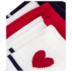 Petit Bateau Lot de 5 Paires de Chaussettes Rayées Cœurs ||Enfant Nuit, Sous-Vêtements|Nuit, Sous-Vêtements