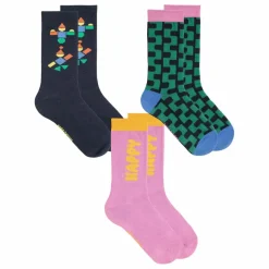 Hot Lot de 3 Paires de Chaussettes Happy Coton Bio - Collection Femme | Femme Lingerie, Chaussettes